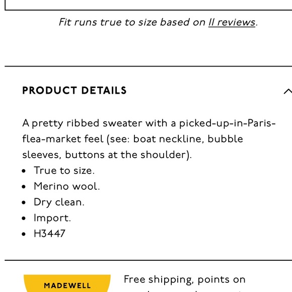 Madewell Boatneck Button Shoulder Wool Sweater Ivory - Picture 10 of 11